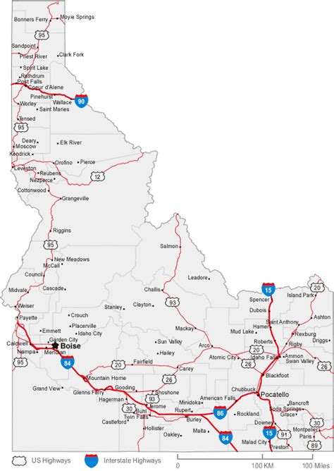 Map of Idaho Cities - Idaho Road Map | Idaho city, Idaho image, Explore ...