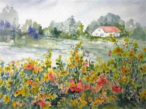 Painting Art & Collectibles Original Painting Watercolor Flower ...