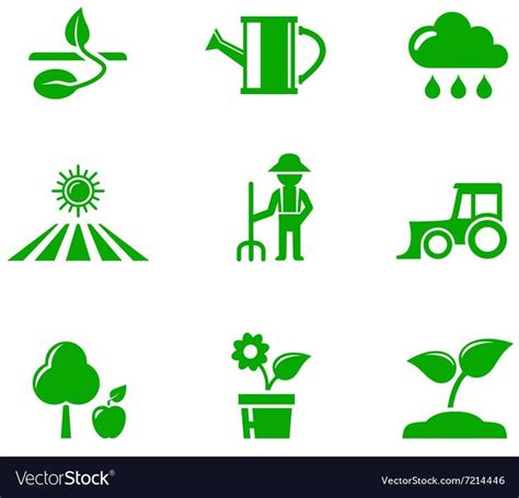 Green agriculture icons set Royalty Free Vector Image , #AD, #icons, # ...