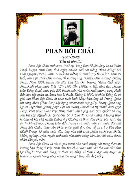 Tiểu sử tóm tắt Phan Bội Châu