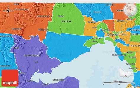 Political 3D Map of Wyndham