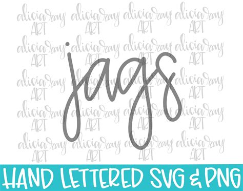 Jags Hand Lettered SVG PNG File Mascot School Spirit Hand | Etsy