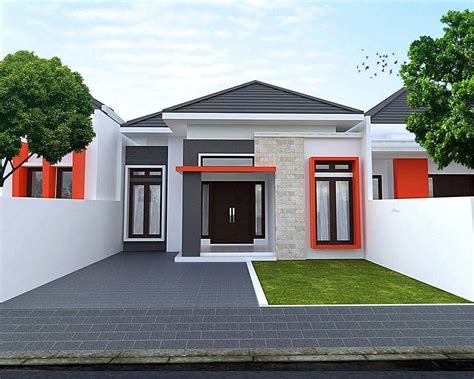 Desain Rumah Minimalis Type 36 Tampak Depan 1 Lantai Dengan Teras Batu ...