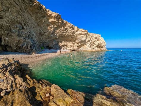 Beach Platja Del Paradís Near Villajoyosa, Spain Stock Photo - Image of ...