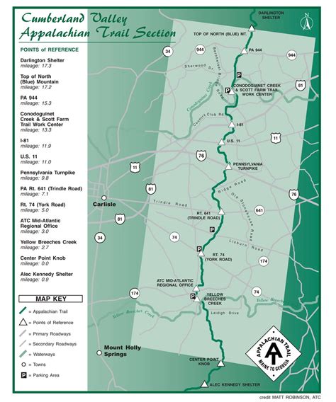 Appalachian Trail Section Map - Cumberland Valley Appalachian Trail Club