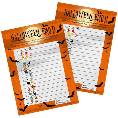 Buy DISTINCTIVS Halloween Party Emoji Guessing Game - Halloween Party ...