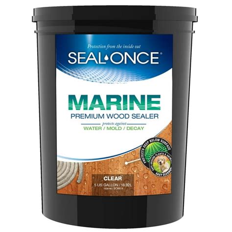 SEAL-ONCE MARINE Penetrating Wood Sealer, Waterproofer & Stain (5 ...