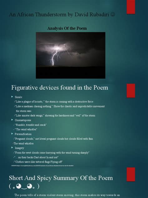 An African Thunderstorm by David Rubadiri Analaysis | PDF | Weather ...