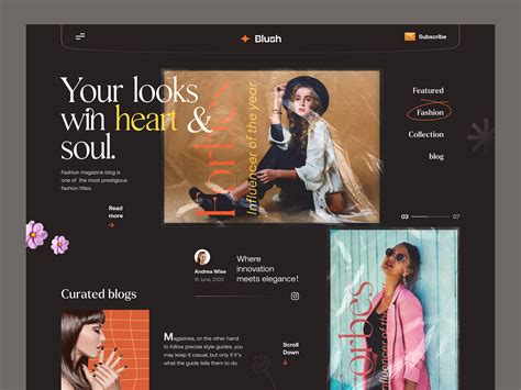 Fashion Blog Website by Farzan Faruk for Rylic Studio on Dribbble