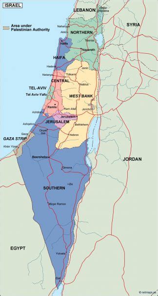 israel political map. Eps Illustrator Map | Vector World Maps