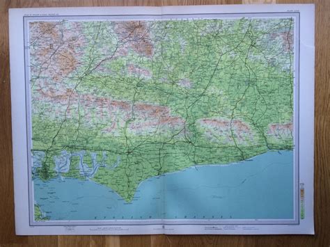 1903 WEST SUSSEX Large Original Antique Map, 17.5 x 23 inches ...