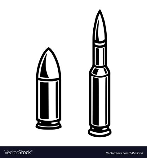 Vintage monochrome concept metal bullets Vector Image