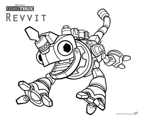 Dinotrux coloring pages Revvit running - Free Printable Coloring Pages