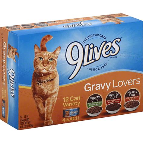 9 Lives Cat Food, Gravy Lovers, 12 Can Variety | Cat Food | Edwards ...