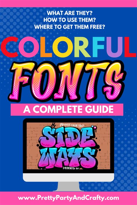 Colorful Fonts Guide: The Best Free Color Fonts - Pretty Party & Crafty