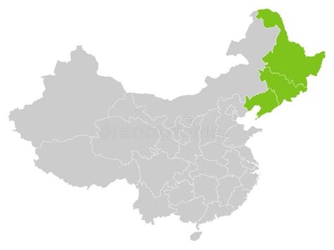 Map of the Chinese Region of Northeast China. Vector Illustration of the Map of , #spon, #Region ...