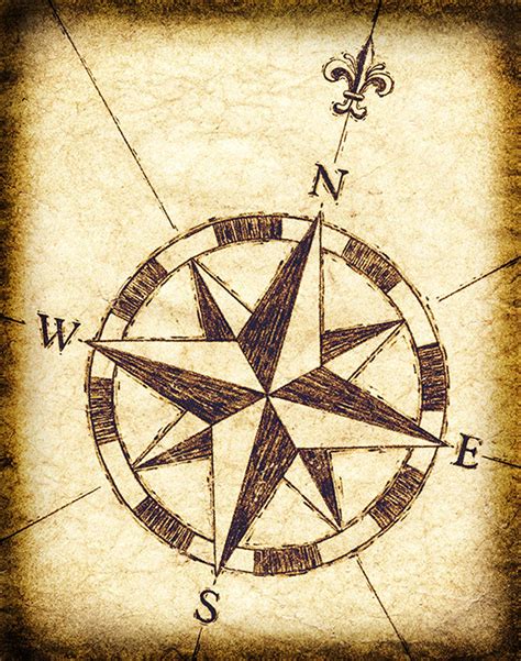 Compass Rose Artwork 11 x 14 Old Maps Treasure Maps | Etsy | Compass art, Compass drawing, Map ...