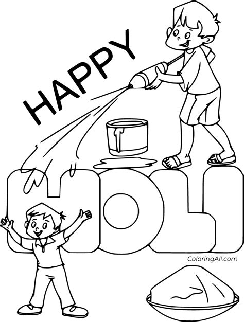 Holi Coloring Pages - ColoringAll