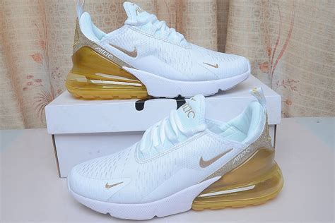 Nike Air Max 270 White Gold Glitter Swoosh