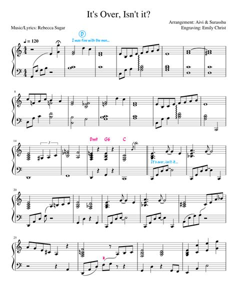 It's Over, Isn't it? (Aivi's lead sheet) Sheet music for Piano (Solo ...