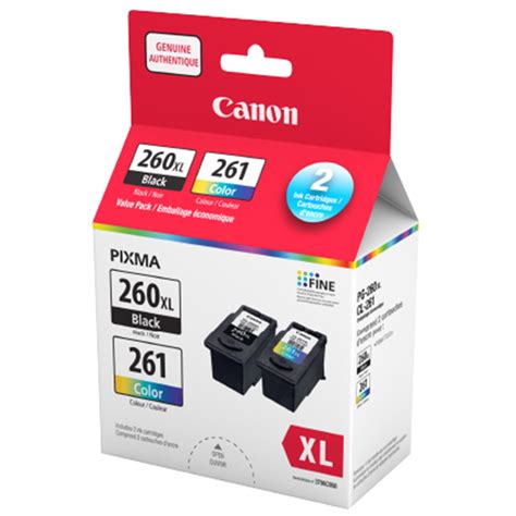 Canon PG-260 XL Black High Yield and CL-261 Colour Standard Yield ...