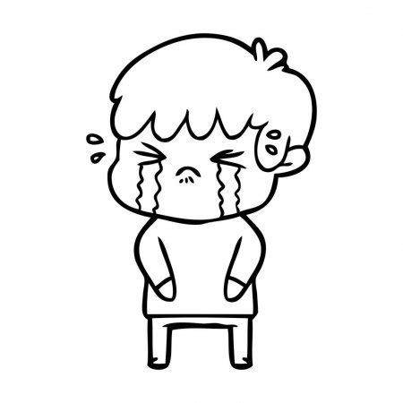 Vector Illustration Cartoon Boy Crying Stock Vector by ©lineartestpilot 189645992