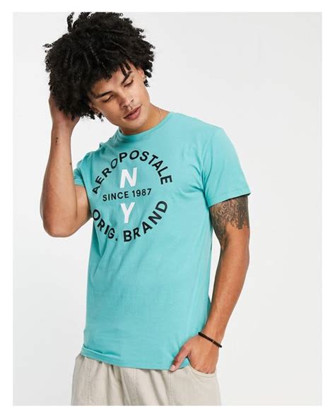 Aéropostale Aeropostle Circle Logo T-shirt in Green (Blue) for Men | Lyst