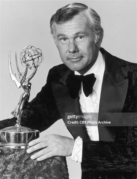 Portrait of talk show host Johnny Carson , four-time Emmy Awards ...