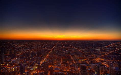 City building, cityscape, sunset, Chicago, lights HD wallpaper | Wallpaper Flare