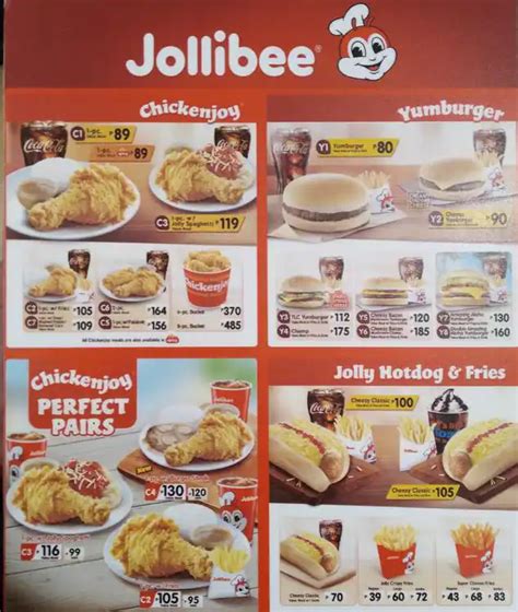 Jollibee Menu Menu For Jollibee Consolacion Cebu