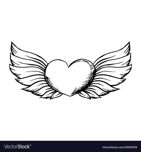 Graffiti Heart Drawing With Wings