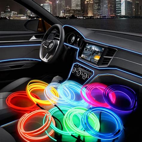 EL Wire Flash Rope Tube Cable LED Strip Flexible Neon Lamp Glow String ...