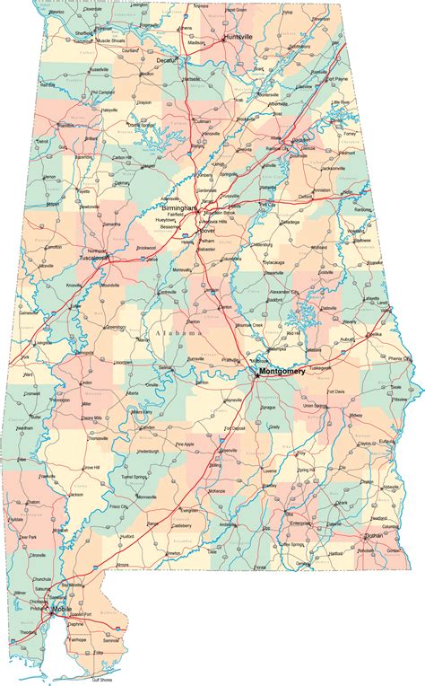 map of alabama