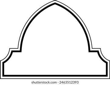 Islamic Dome Design Double Lines Outline Stock Vector (Royalty Free ...