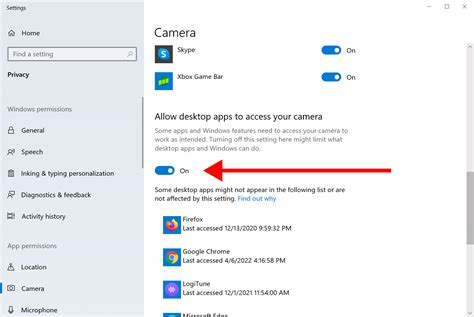 Device privacy settings in Windows 10