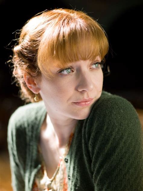 Katherine Parkinson with Red Hair and Green Cardigan