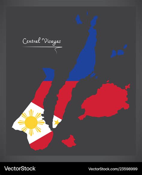 Central visayas map of the philippines with Vector Image