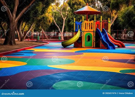 Colorful Playground in the Park. Generative AI Stock Illustration - Illustration of leisure ...