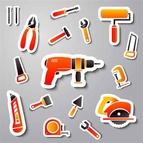 Collection of tool stickers 460354 Vector Art at Vecteezy