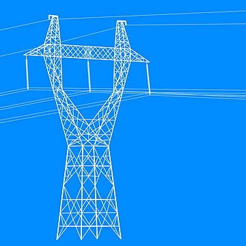 Vector Illustration Of High Voltage Power Lines In Silhouette Vector, Metallic, Pole, Steel PNG ...