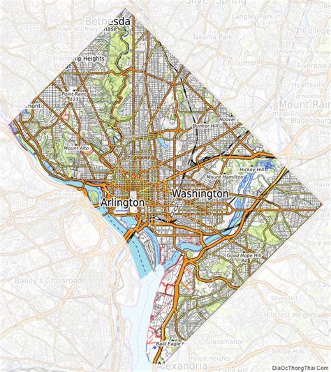 Political map of District of Columbia Federal District - Printable ...