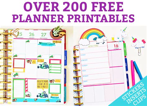 Free Planner Printables - Over 200 free Printables (Stickers, Inserts, etc)