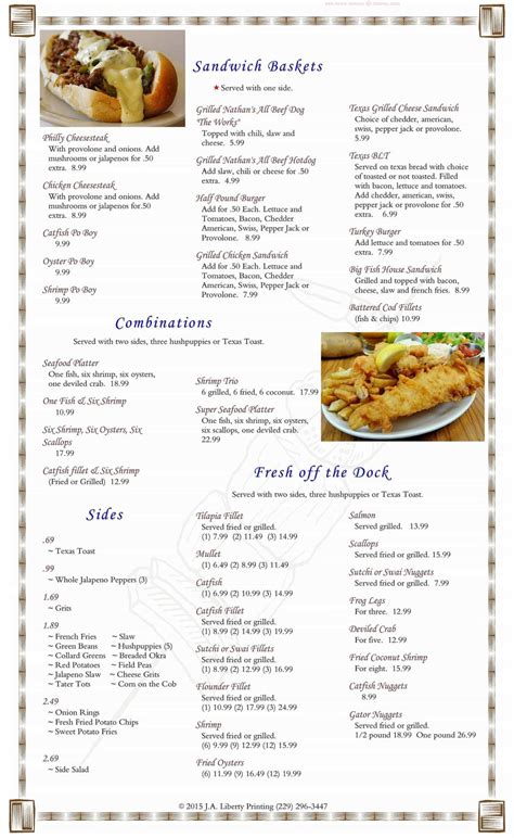 Online Menu of The Fish House Restaurant, Americus, Georgia, 31709 - Zmenu