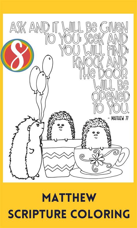 Free Matthew - Scripture Coloring Pages — Stevie Doodles Free Printable Coloring Pages