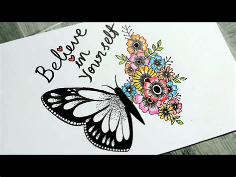 Butterfly Drawing || Butterfly Art || Believe in yourself || Easy art for beginners - YouTube