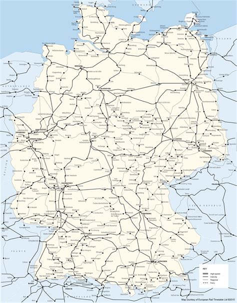 Germany Deutschland train / rail maps