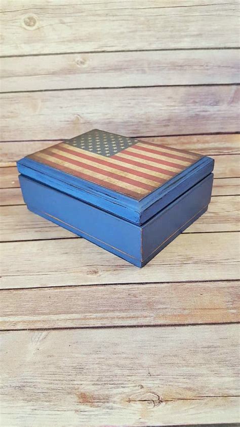 Jewelry Box Wood American Flag Box Patriotic Decor | Etsy