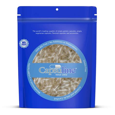 Capsuline Size 00 Empty Gelatin Capsules - 100 Count - Empty Pill Capsules - DIY Capsule Filling ...