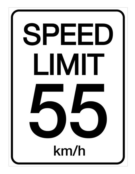 Speed Limit 55 kmh - Wall Sign