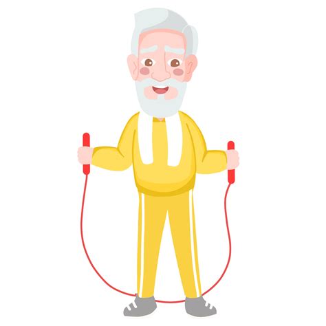 Grandfather wearing sport wear work out. Old man, grandparent doing exercises. 10864625 PNG